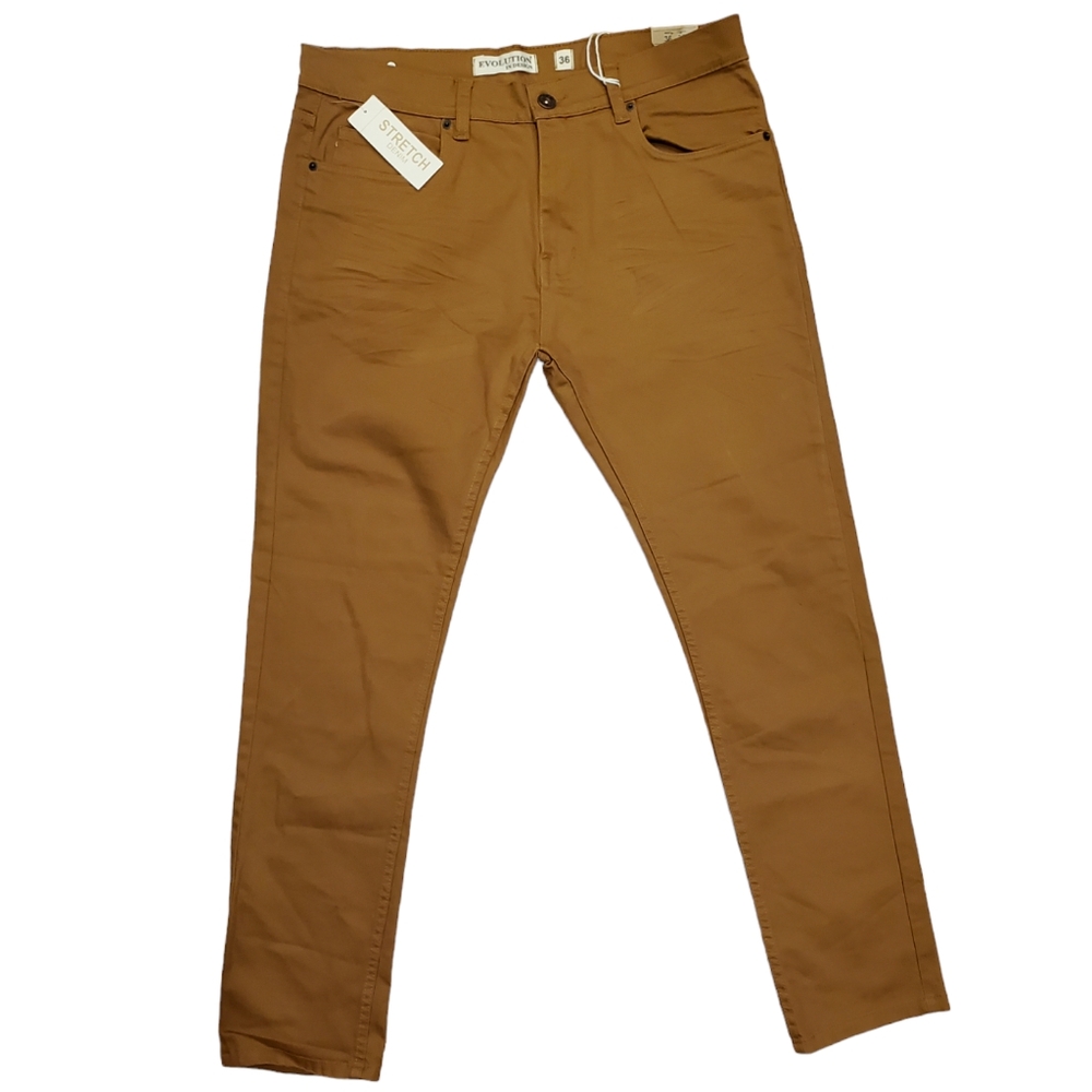 Evolution in Design jeans men's size 36 x 32 saddle brown slim straight stretch